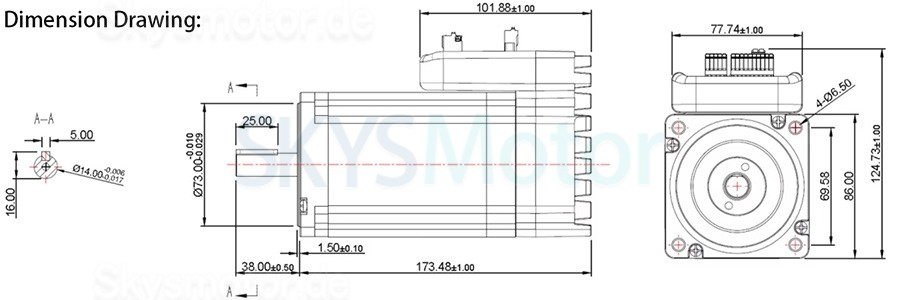 JMC NEMA 34 Integrierter Closed Loop Schrittmotor mit Treiber iHSS86-80-100 1,8 Grad 9,8 Nm 6A 80V 2 Phasen